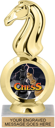 Chess Knight Color Insert Trophy [Ti-P57]