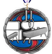 Gymnastics Epoxy Color Medal - Silver [MEC2-GG-S]