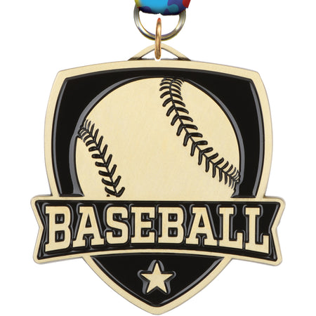 2.5" Baseball Banner Shield Medal [MPSHD2-BS]