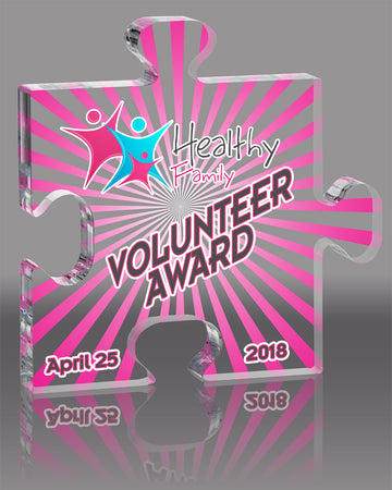 Puzzle Piece Full Color Acrylic Award - 4.25 inch [APZL2-4-FC-Q]