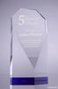 Diamond Faceted Crystal Award with Blue Accents - 8.5 inch [CM54-BLU-8]