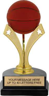 Basketball Triple Star Pedestal Trophy [TSTR6-BK]
