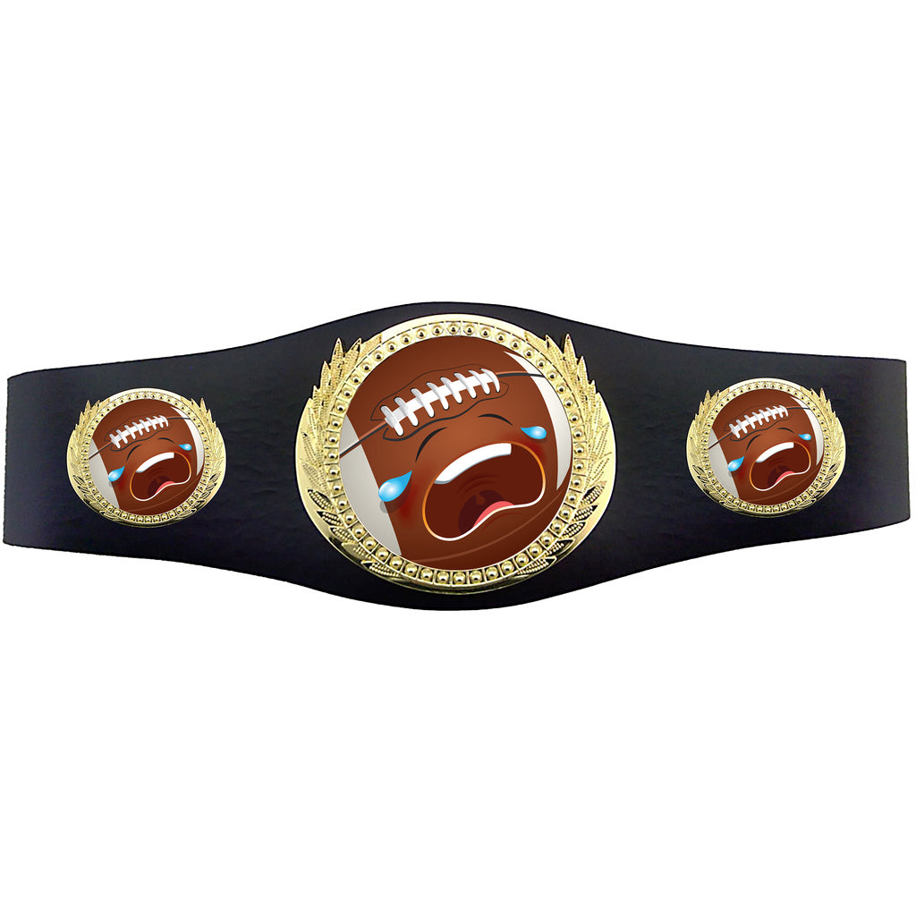 Football 40 inch Youth Triple Art Champion Award Belt - Cryin' Losers [C3SAB3-FB-CRY]