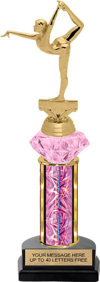 Pink Diamond Riser Trophies on Horseshoe Bases