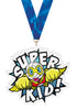Volleyball Super Kid In Flight Acrylic Medal- 3.75 Inch [MACR375-SHKD-VB-Q]