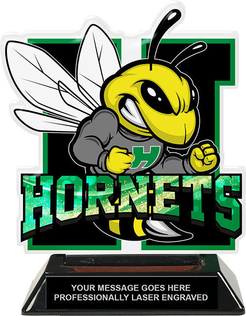 Hornets Mascot Colorix-T Acrylic Trophy [TACR6-MSCT-HRNT-Q]