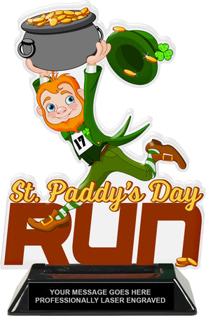 St. Paddy's Day Run Colorix-T Acrylic Trophy - 8.25 inch [TACR8-STPTRN-Q]