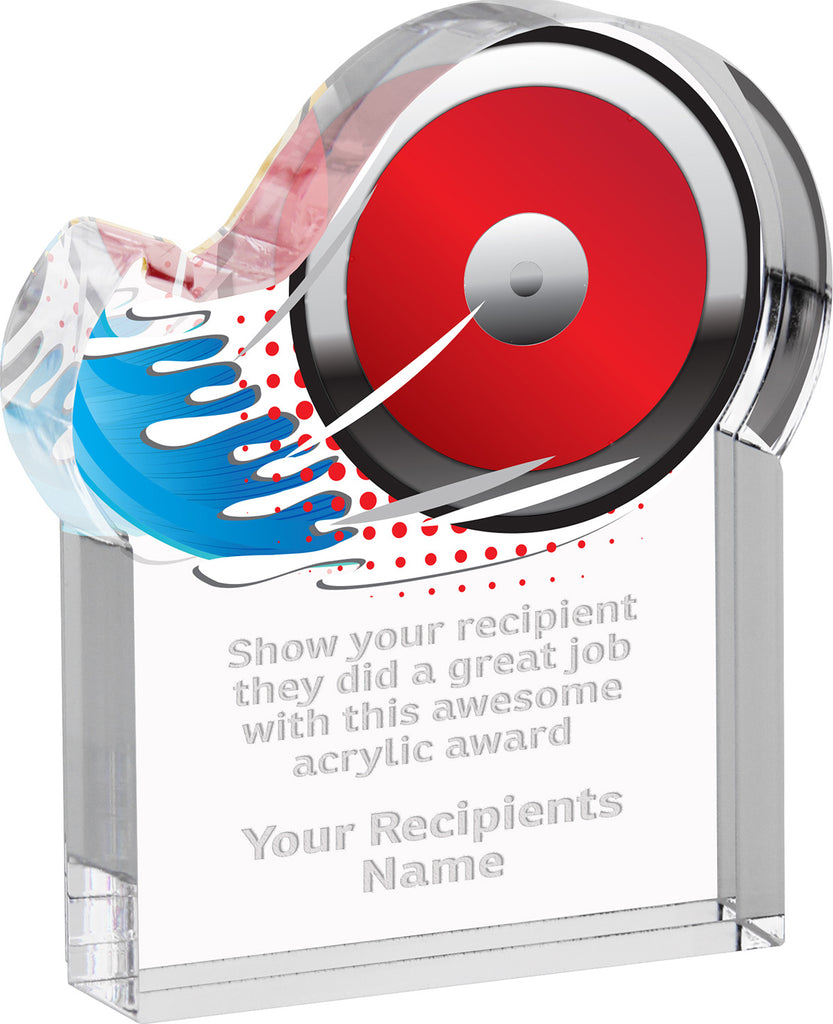 Discus Splatters Acrylic Award- 5x6 inch [ASLM-56-DSCS-Q]