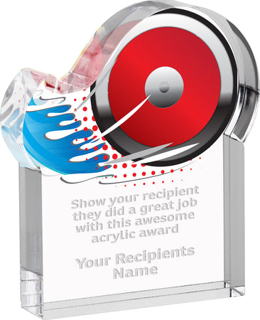 Discus Splatters Acrylic Award- 5x6 inch [ASLM-56-DSCS-Q]