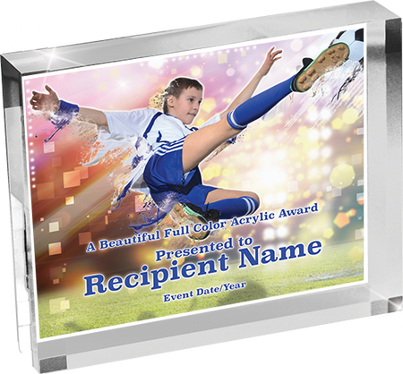 Soccer Horizontal Vibrix Acrylic Award [A43BH-SC]