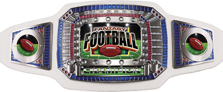 Fantasy Football Champion Award Belt- White & Silver [CAB-52-WHT-FFB]