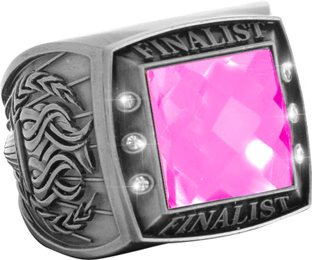 Finalist Championship Ring with Pink Center Stone-Silver [RGSJ-S-FIN-PNK]