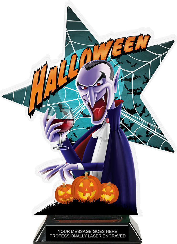Vampire Halloween Shattered Star Colorix Acrylic Trophy- 10 inch [TACR10-STR-HLWN-DRC-Q]