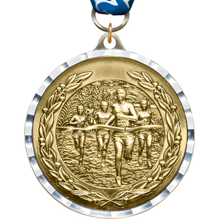 2.75 inch Cross Country Diecast Medal with Diamond Cut Border [MM275DC-CC]