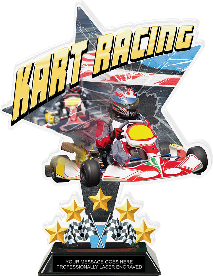 Karting Shattered Star Colorix Acrylic Trophy- 10 inch [TACR10-STR-KARTOUT-Q]