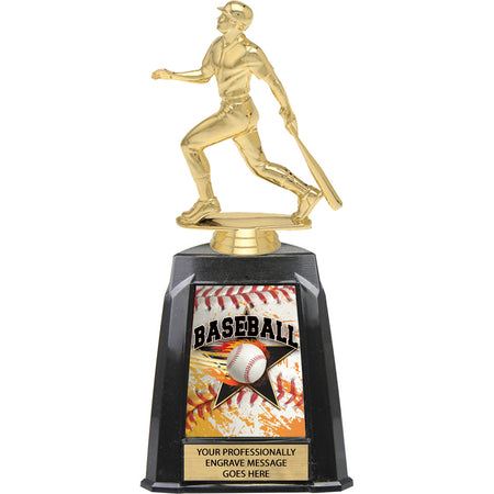 Baseball Exclusive Tri-Tower Trophy - 10 inch [TRTWR10-BS]
