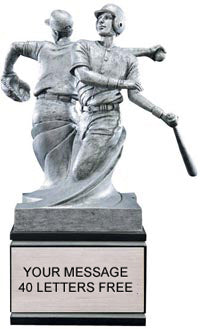 Baseball Double Action Resin Trophy - Male [DAR-BS]