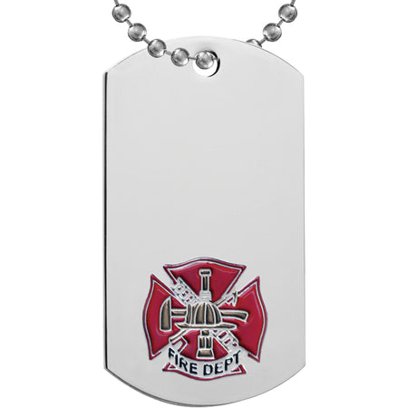 Firefighter Etched & Paint Filled Dog Tag [DTS-FIRE]