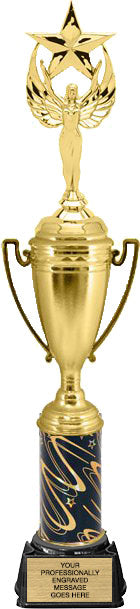 Cup Trophy with Figure on Round Bases