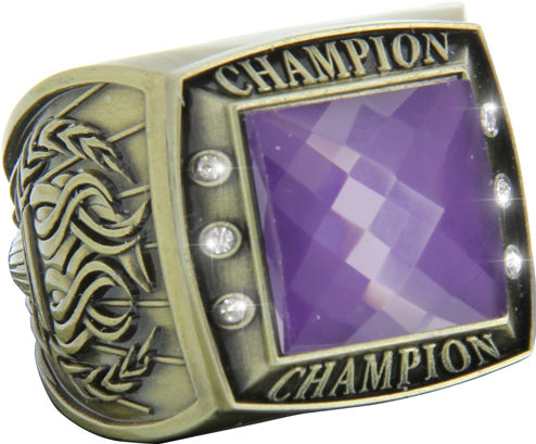 Championship Ring with Purple Center Stone- Gold [RGSJ-G-CHMP-PRP]