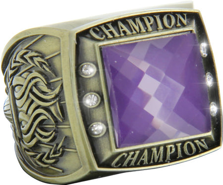 Championship Ring with Purple Center Stone- Gold [RGSJ-G-CHMP-PRP]