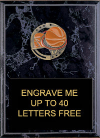 8"x10" Basketball Dimensional Color Plaque [PEM8-BK]