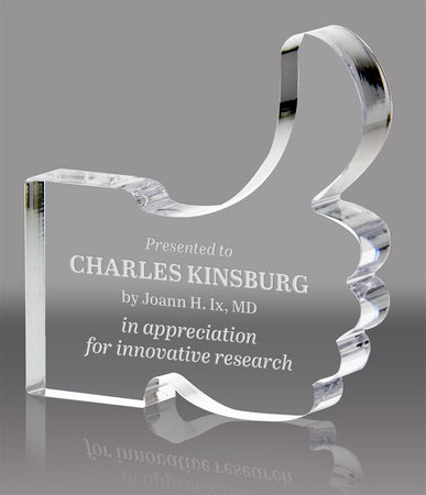 Comic Thumbs Up Clear Acrylic Block- 4.25 inch [A75THM-4-Q]