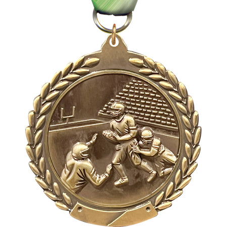 2.75 in Wreath Framed Football Medal [M311-FB]