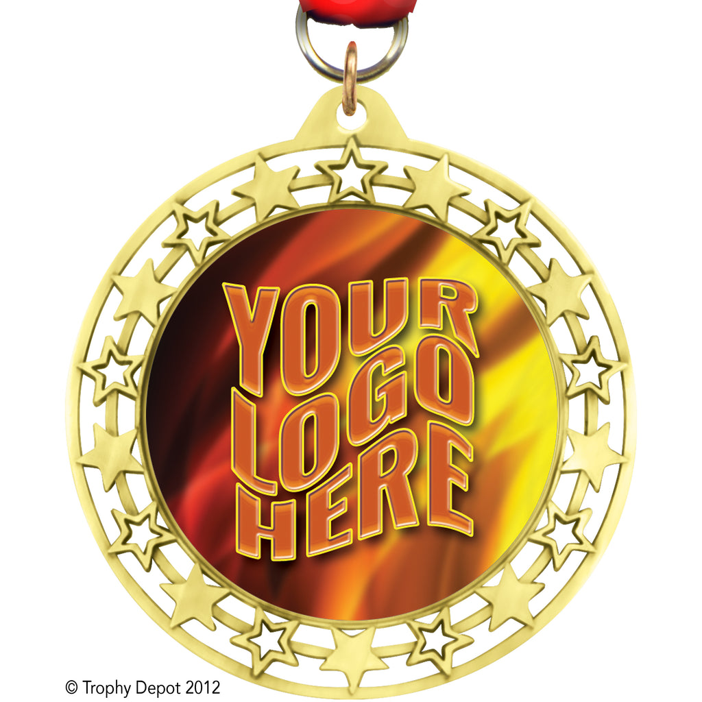 2.75" Custom Insert - Bright Cut Out Stars Medals - TD Exclusive! [MXBRTCS]