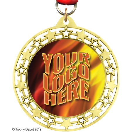 2.75" Custom Insert - Bright Cut Out Stars Medals - TD Exclusive! [MXBRTCS]