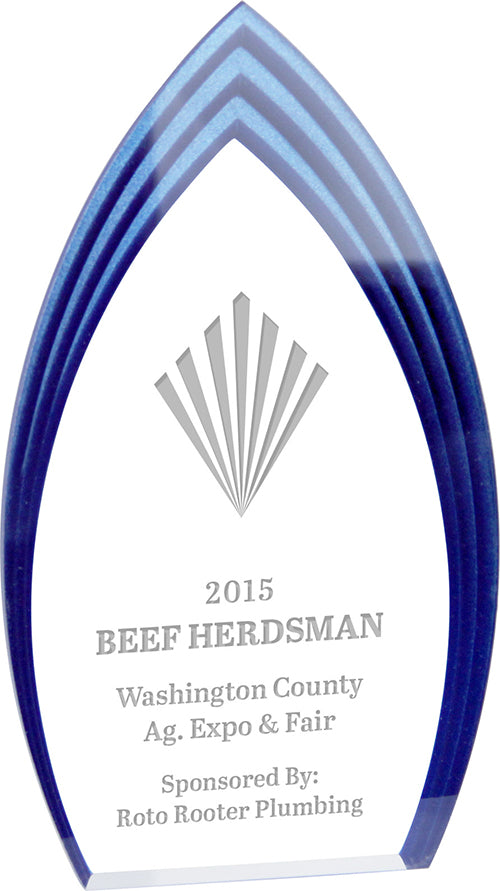 Cobalt Blue Triple Bevel Acrylic Flame - 7 inch [ARMC-3S-BLU]