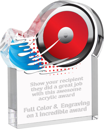 Discus Splatters Acrylic Award- 4x5 inch [ASLM-45-DSCS-Q]