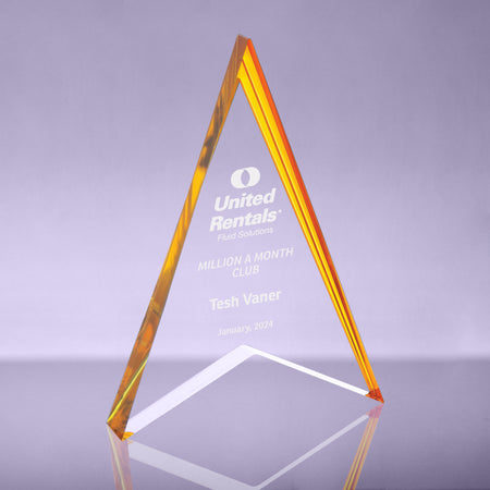 Spearhead Acrylic Award with Gold Reflective Accents - 9 inch [APSPR-9-GLD]