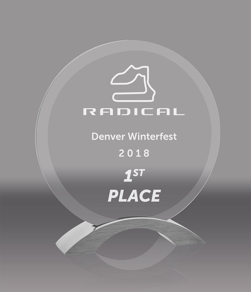 Jade Glass Circle on Aluminum Base [GJCA6]