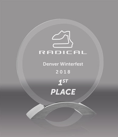 Jade Glass Circle on Aluminum Base [GJCA6]