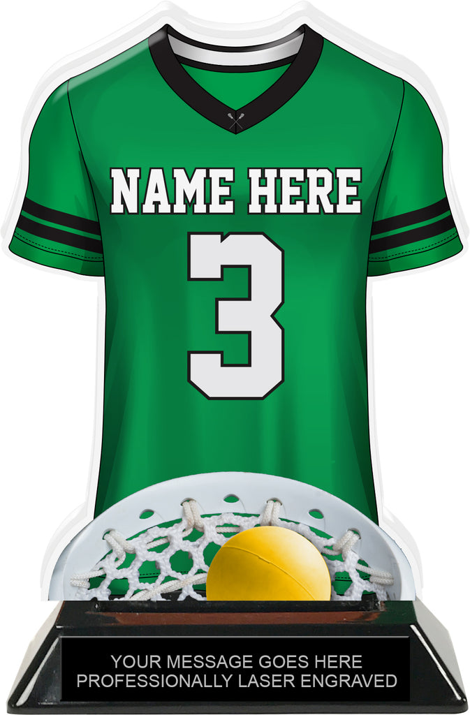 Lacrosse Male Jersey Colorix-T Acrylic Trophy- Green [TACR7-JSY-LC-GRN-M-Q]