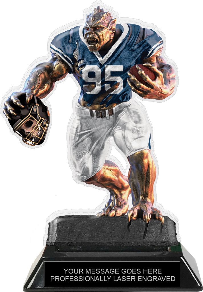 Beast Football Choose Your Number Acrylic Trophy - 7 inch Navy [TACR7-BST-FB-NVY-Q]