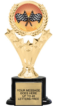 5 Star Wreath Color Insert Trophy on Black Weighted Base [TRDM499]