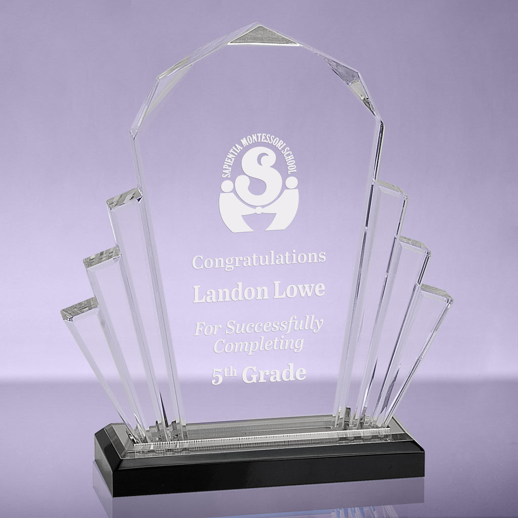 Faceted Impress Acrylic Award - Silver - 6x9 [AJF10-SLV-9]
