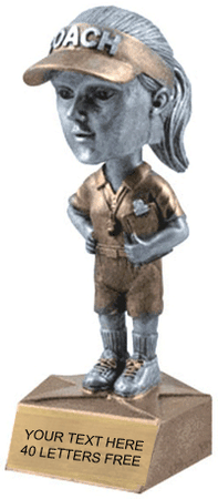 Coach Bobblehead Jr. Resin Trophy - Female [BHJR-COF]