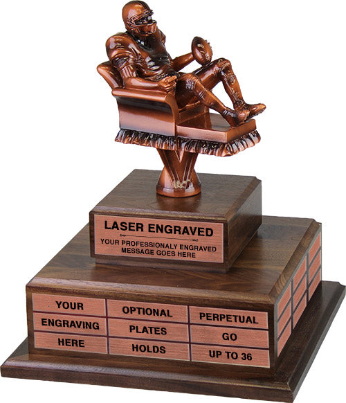 Bronze Finish Armchair Fantasy Football Twin Tier Perpetual Trophy [TPP2L-AC-FFB-B]