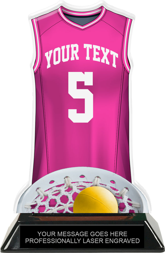 Lacrosse Female Jersey Colorix-T Acrylic Trophy- Pink [TACR7-JSY-LC-PNK-F-Q]
