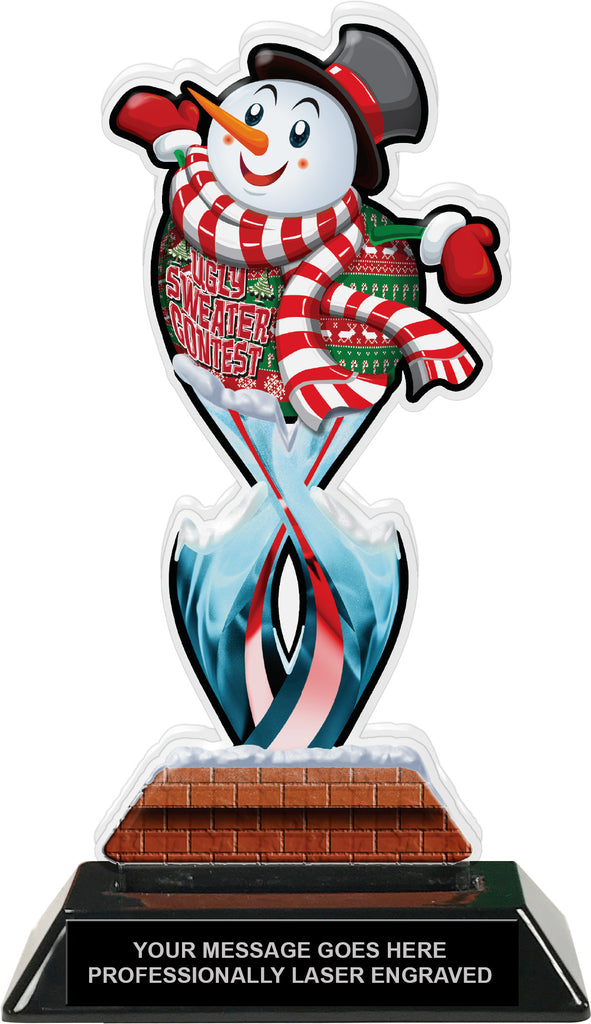 Ugly Sweater Contest Tribal Flames Acrylic Trophy - 8.5 inch [TACR85-TF-UGSWT-Q]