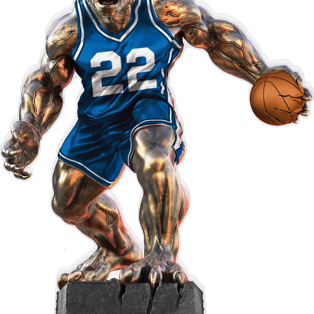 Beast Basketball Choose Your Number Acrylic Trophies - Blue