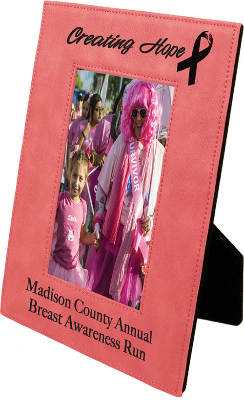 6.75 x 8.75 Pink Laserable Leatherette Picture Frame [PLLF46-846]