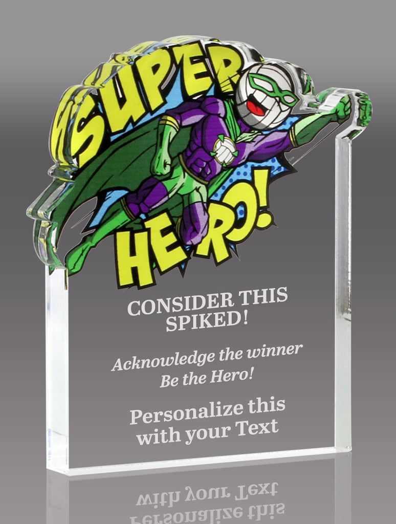 Volleyball Superhero Acrylic Awards- Male