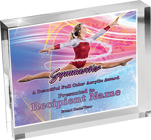Gymnastics Horizontal Vibrix Acrylic Award [A43BH-GG]