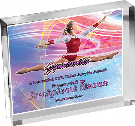 Gymnastics Horizontal Vibrix Acrylic Award [A43BH-GG]