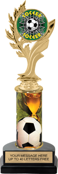 Color Insert Trophy w/ Column on Marble Tone Base [THSi12-C51]