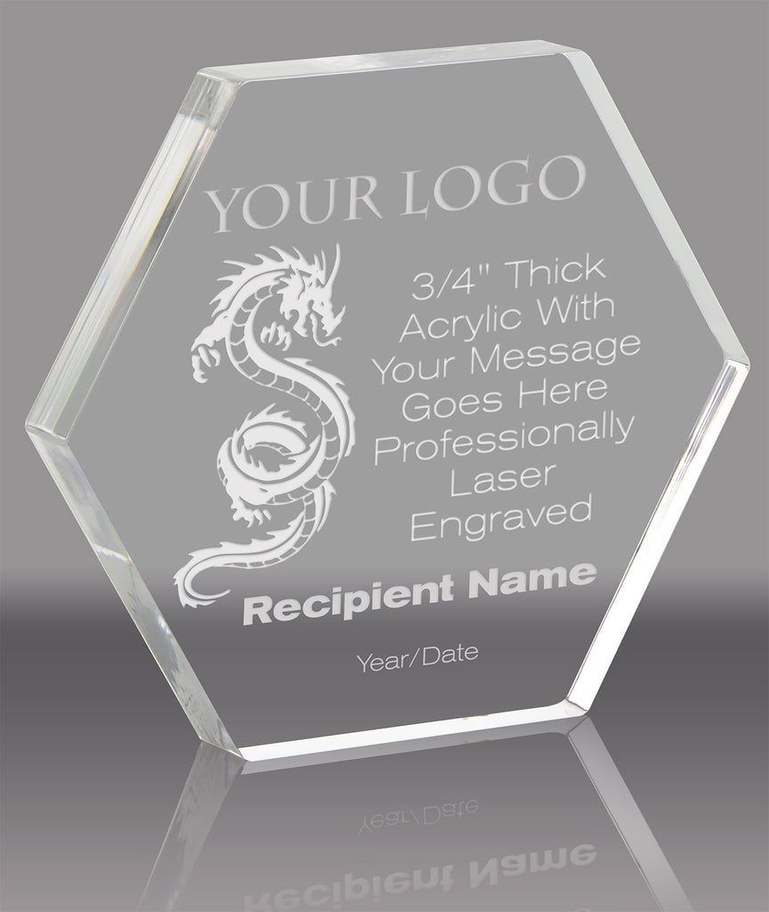 Hexagon Acrylic Award- 6 inch [AHEX-6-Q]